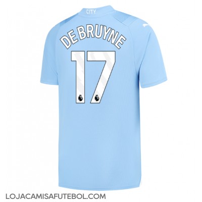 Camisa de Futebol Manchester City Kevin De Bruyne #17 Equipamento Principal 2023-24 Manga Curta